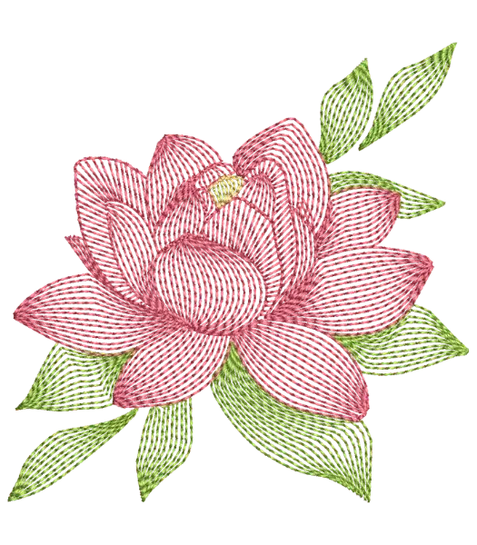 Matriz de Bordado Flor de Lotus - Rippled